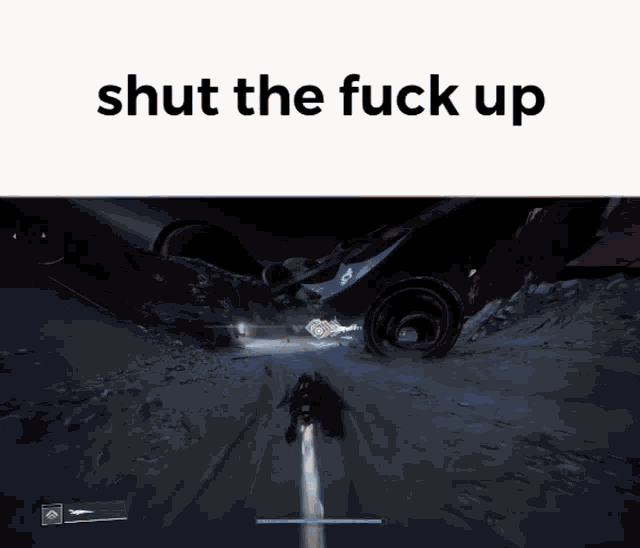 a screenshot of a video game with the words shut the fuck up below it