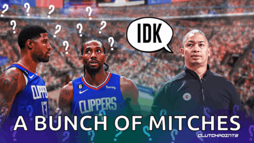 a bunch of mitches is written on a poster with basketball players