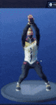 a pixelated image of a person dancing in a video game