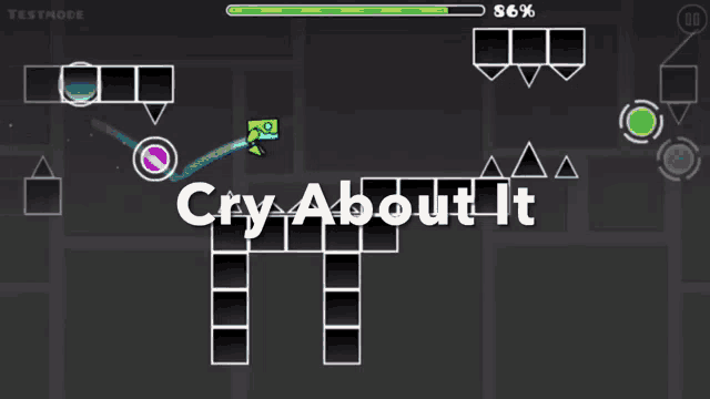 a video game with the words cry about it on the screen