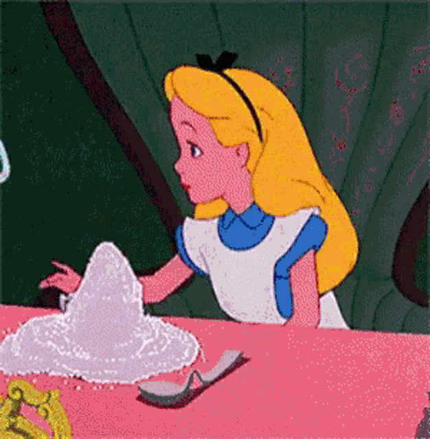 a cartoon of alice from alice in wonderland