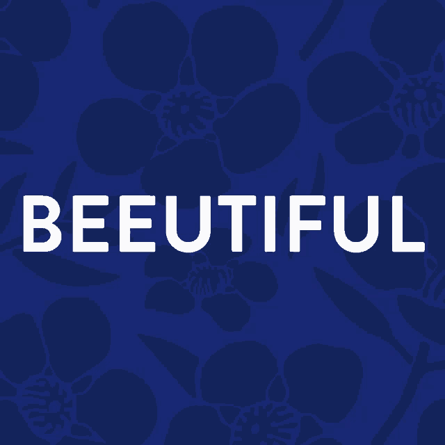 a blue background with a bee and the words utiful