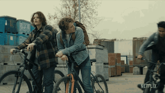 a netflix ad shows a man riding a bike