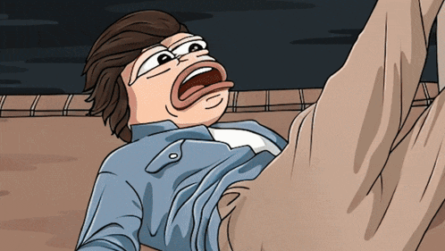 a cartoon of a man laying down with his legs crossed