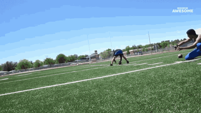 a runner is getting ready to run on a track with the words awesome on the bottom