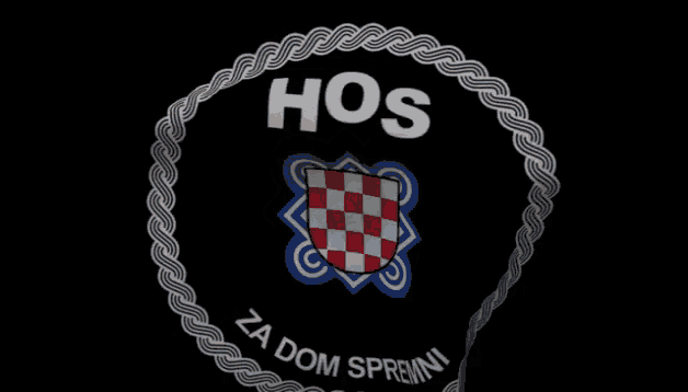 a logo for hos za dom spremni with a checkered emblem