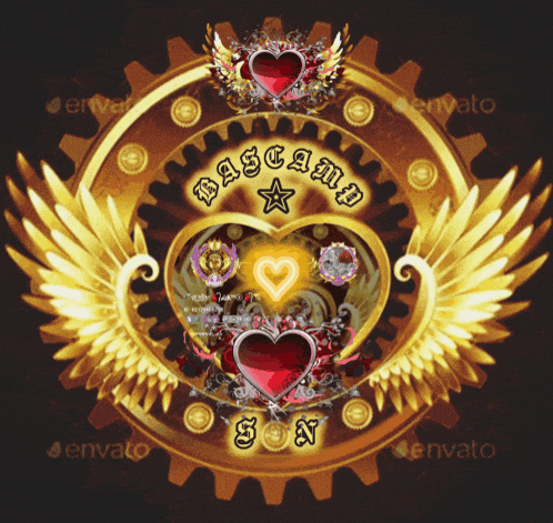 a logo with wings and a heart that says pascama san