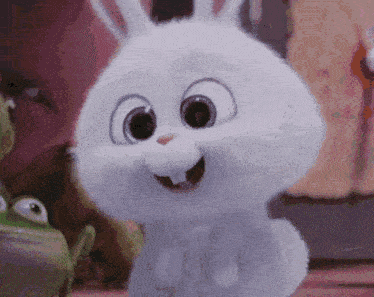 a close up of a rabbit from the secret life of pets .