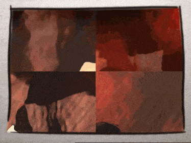 a collage of four different images of a person