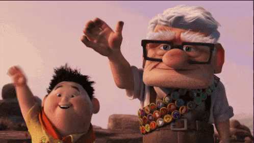 カールじいさん Pixar Oldman Goodbye GIF
