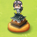 a cartoon character is standing on top of a building