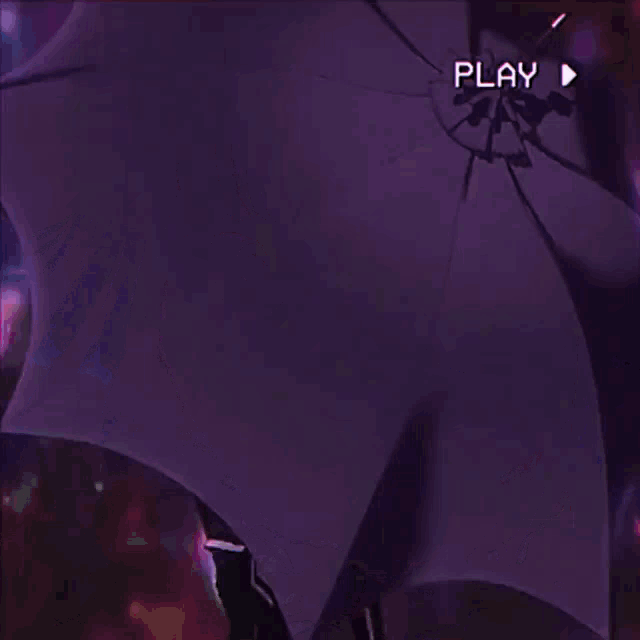 a video of a girl with purple hair and the word play at the top