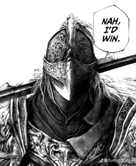 a black and white drawing of a knight holding a sword and a helmet .