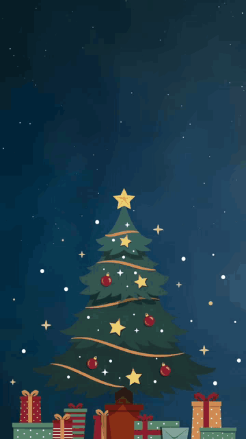 a poster that says merry christmas with a christmas tree