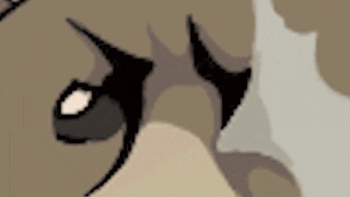 a close up of a cartoon bear 's face