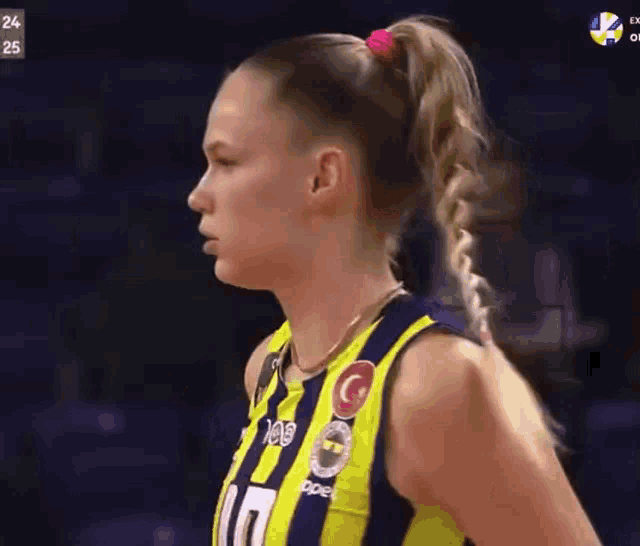 a female basketball player wearing a number 15 jersey