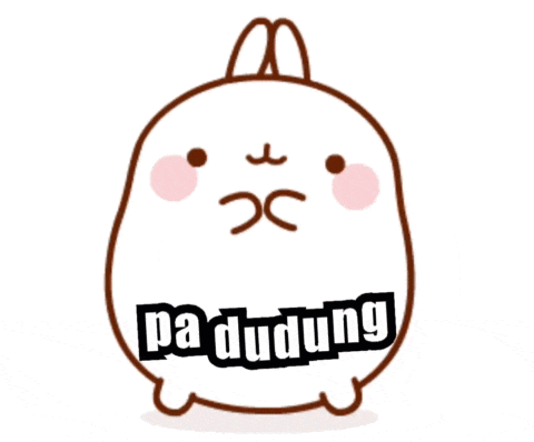 a cartoon bunny with a heart and the word pa duduk on it