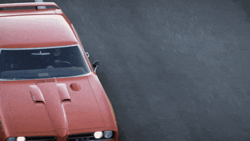 a red car with the word pontiac on the side