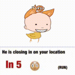 a cartoon of a baby with a yellow duck on his head and the word ryu on the bottom