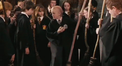 Draco Malfoy Bye GIF - Draco Malfoy Bye Broomstick GIFs