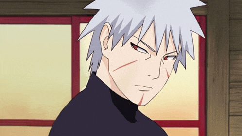a close up of a cartoon character with white hair