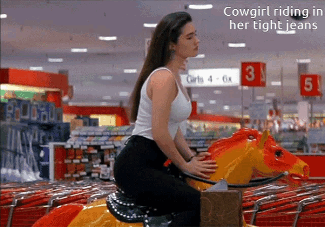 Cowgirl Cowgirl Riding GIF - Cowgirl Cowgirl Riding Mechanical Horse GIFs