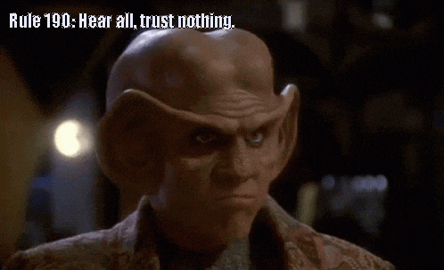 a picture of a man with the words rule 190 hear all trust nothing on it