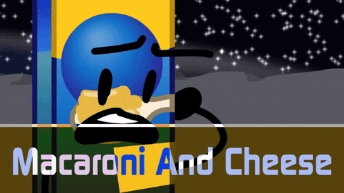 a box of macaroni and cheese with a cartoon face on it