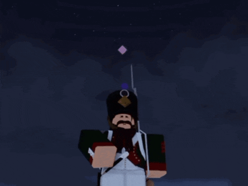a cartoon character with a beard is holding a gun in his hand