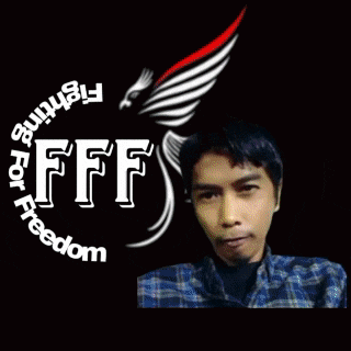a blurred image of the letter f with a bird behind it