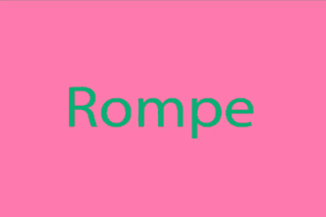 a pink background with the word rompe written in green
