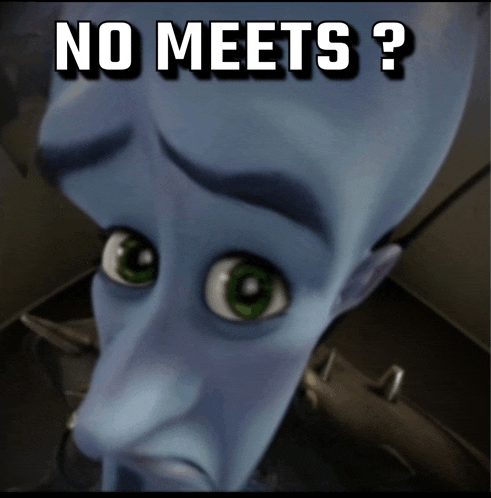 a picture of a cartoon character with the words " no meets " above it