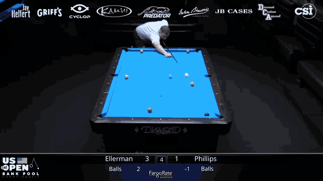 a pool table with a blue cloth and the word diamond on it