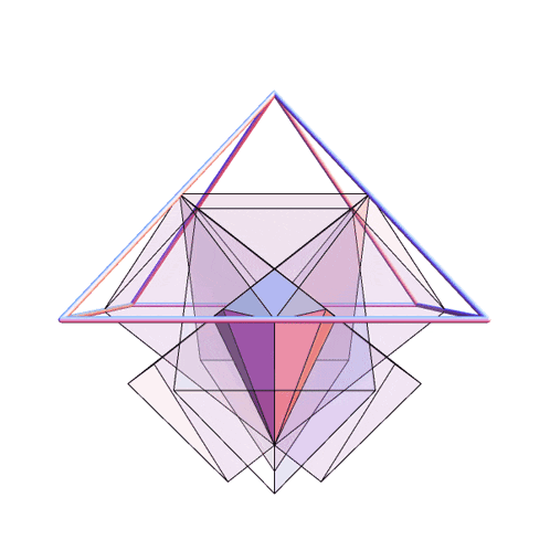 a drawing of a pyramid with a purple triangle on top