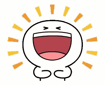 a cartoon character is laughing with his mouth wide open and rays coming out of it .