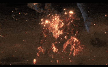 a computer generated image of a fire being created by a flame