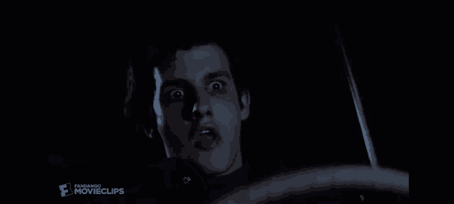 a man is driving a car and his face is visible in a movie clip from fanboys movieclips