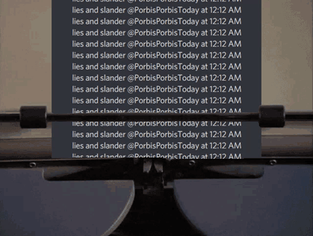 a screenshot of a text message that says lies and slander @porbis porbis today at 12:12 am