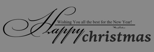 a black and white sign that says happy christmas