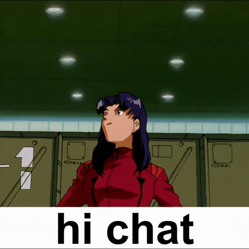 a picture of a cartoon character with the words hi chat on the bottom