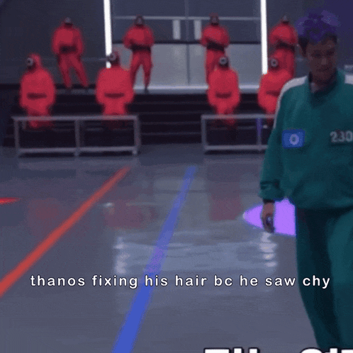 thanos fixing his hair bc he saw chiy