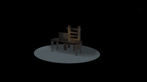 a 3d rendering of a person sitting in a chair with a laptop