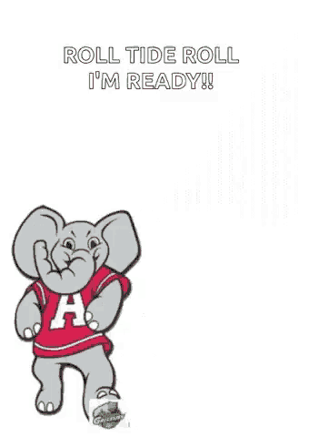 a cartoon of an elephant wearing a red shirt with the letter a on it