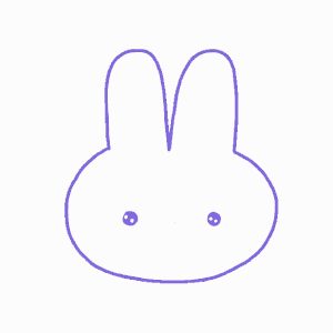 a drawing of a rabbit with a sad face and tears coming out of it 's eyes .