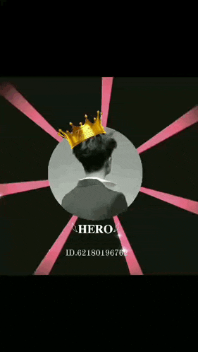 a man with a crown on his head is surrounded by pink and black lines