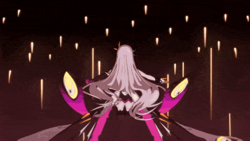 a girl with long hair is surrounded by stars