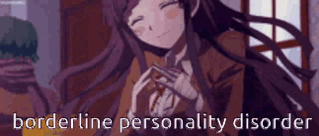 a picture of a girl with the words " borderline personality disorder " on the bottom