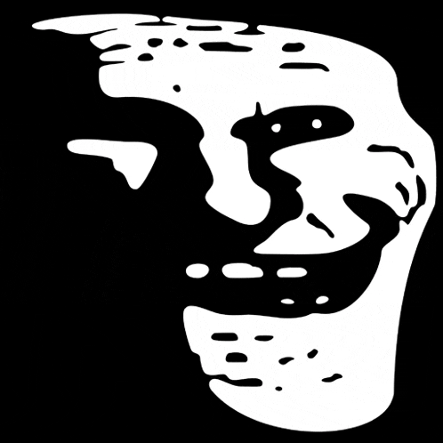 a black and white drawing of a skull with a mouth