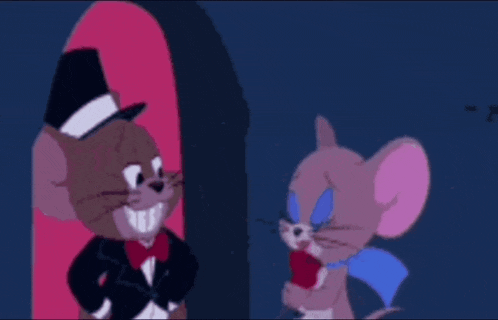 a cartoon of tom and jerry with the words hi beautiful below them