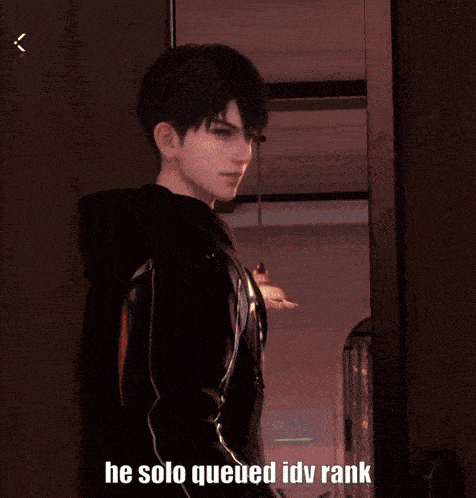a blurry picture of a house with the words he solo queued idv rank